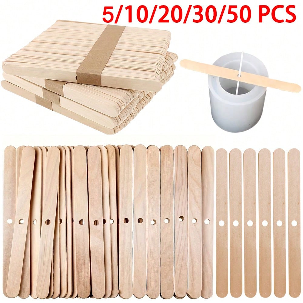 Candle Supplies Kit - 5/10/20/30/50pcs Wooden Candle Wick Holder 1