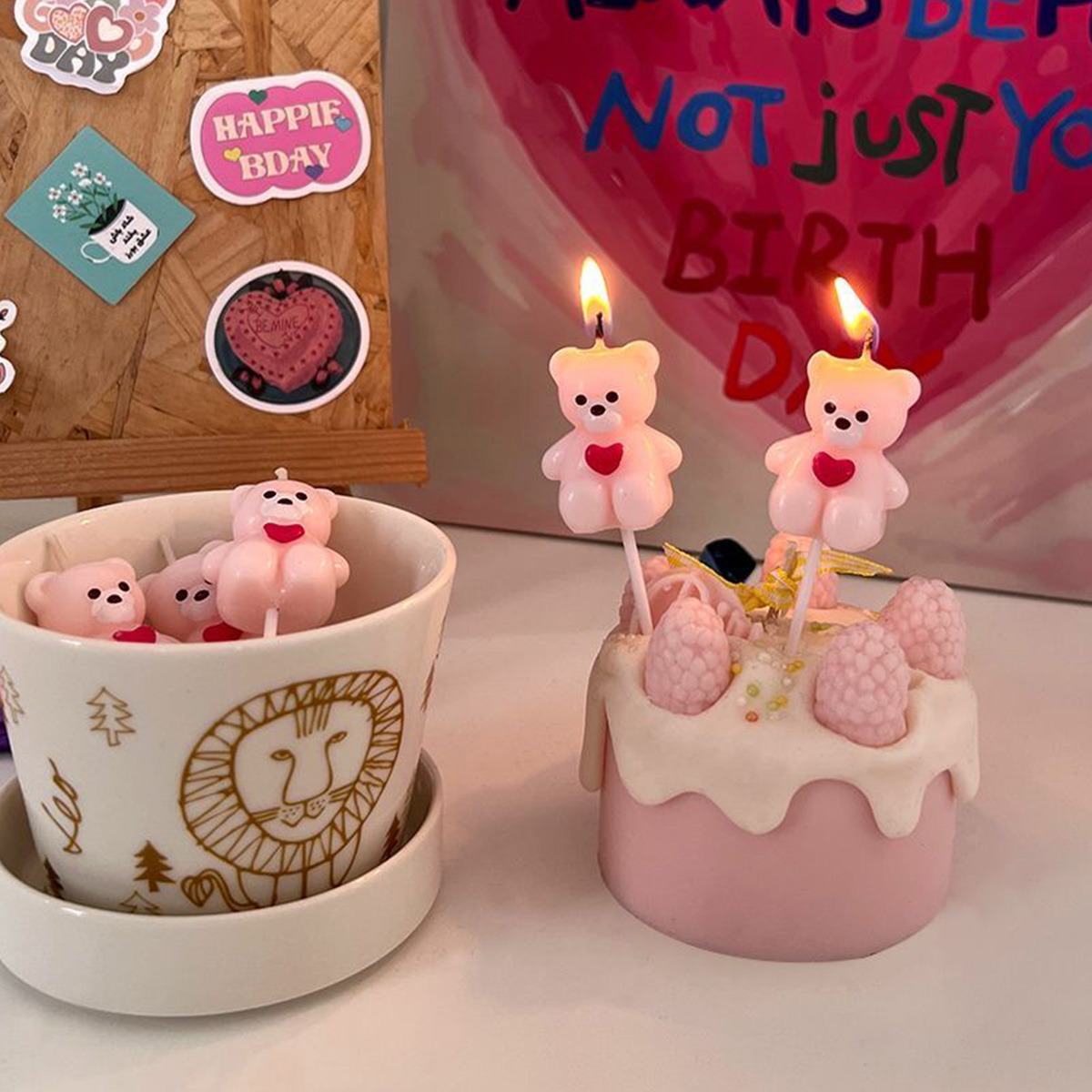 5pcs Cartoon Hug Bear Candle S - Candle Supplies Kit recension och pris