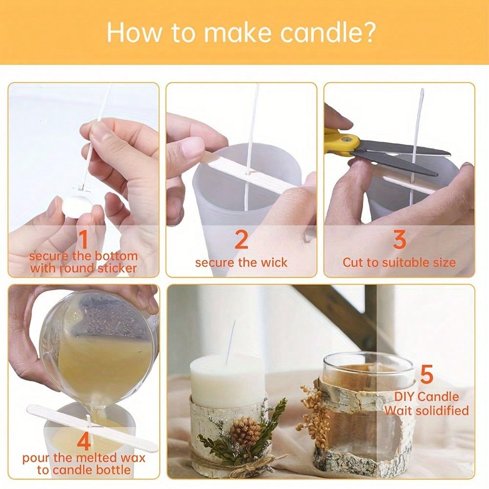 5/10/20/30/50pcs Wooden Candle - Candle Supplies Kit recension och pris