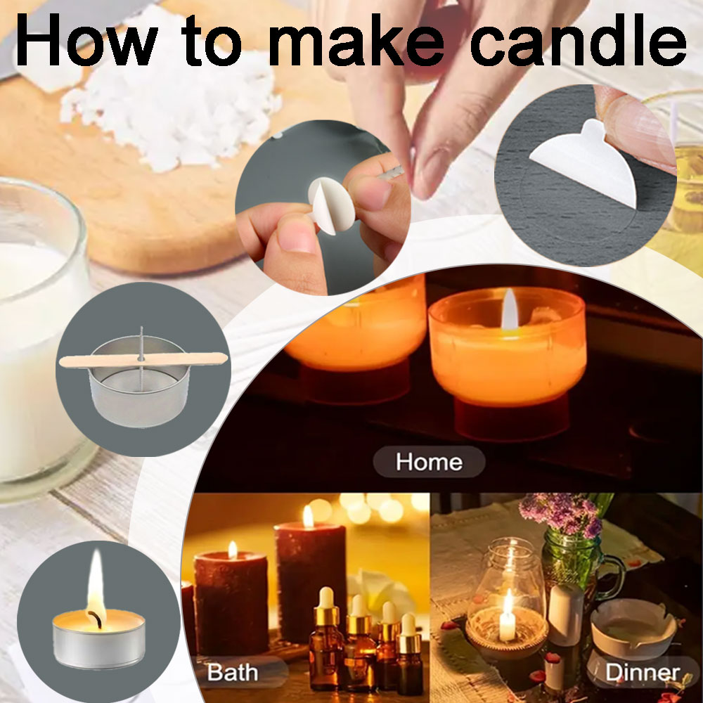 55pcs Flower Candle Wick Wood  - Candle Supplies Kit recension och pris